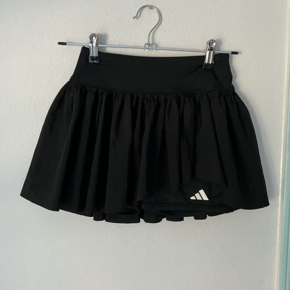 Adidas Black Tennis Skirt with Built-in Shorts for Girls